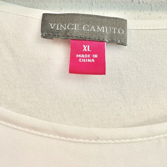 Vince Camuto Women's Chiffon Scoop‎ Neck Blouse Ivory Lined, XL - Picture 5 of 14